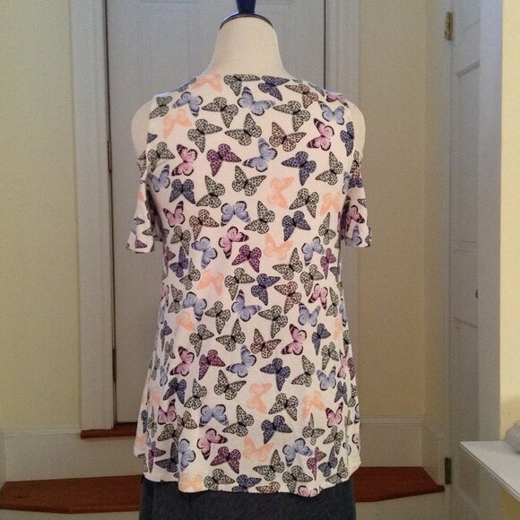 Elle Butterfly cold shoulder short sleeve top Med - Picture 2 of 2